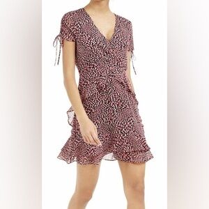 New-Bar III Printed Ruffled Mini Dress